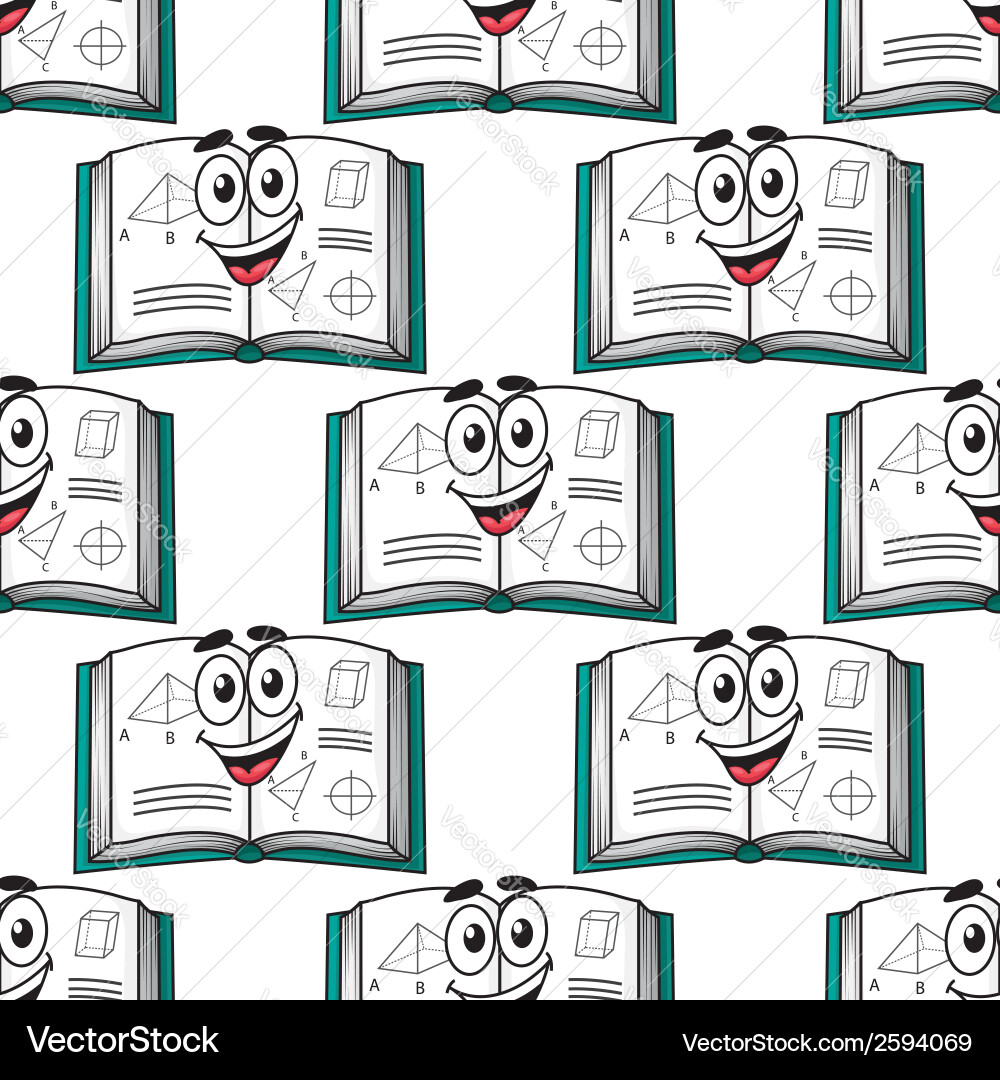 Seamless pattern of a happy science textbook Vector Image