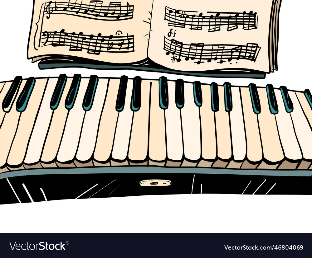 Shop with musical instruments piano notes