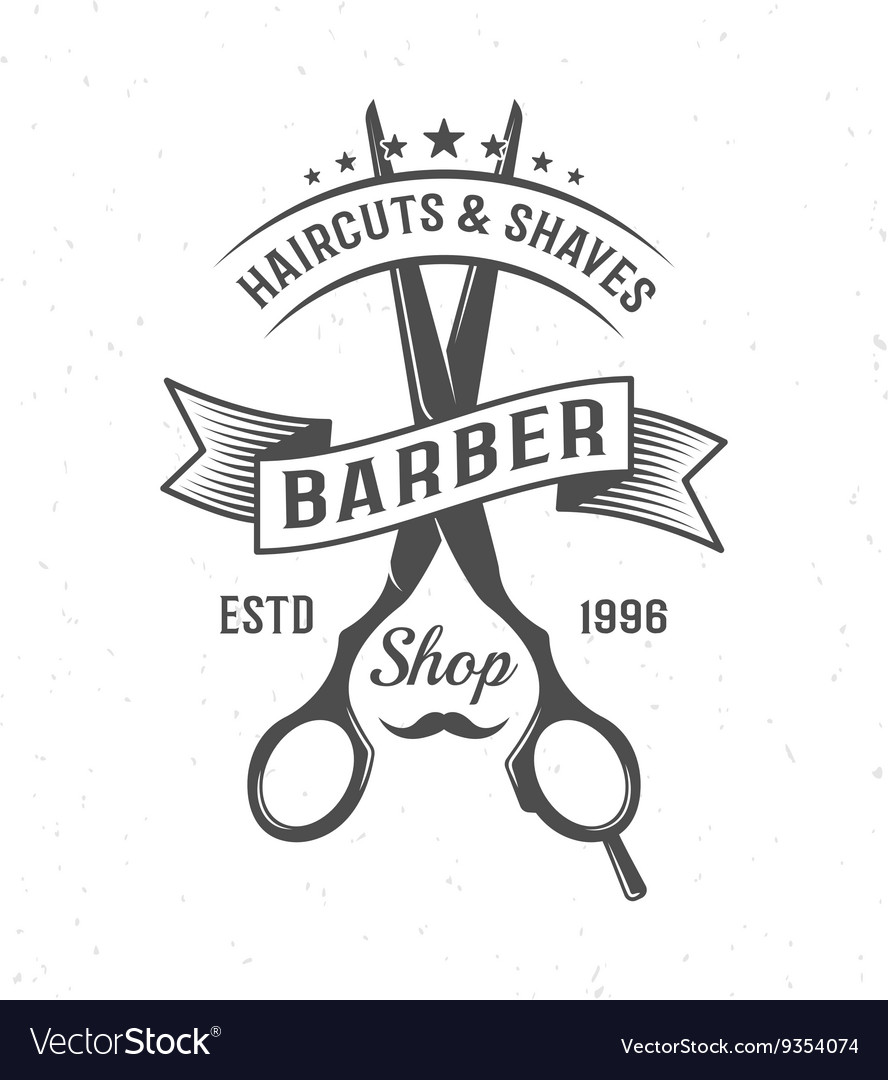 Barber scissors composition Royalty Free Vector Image