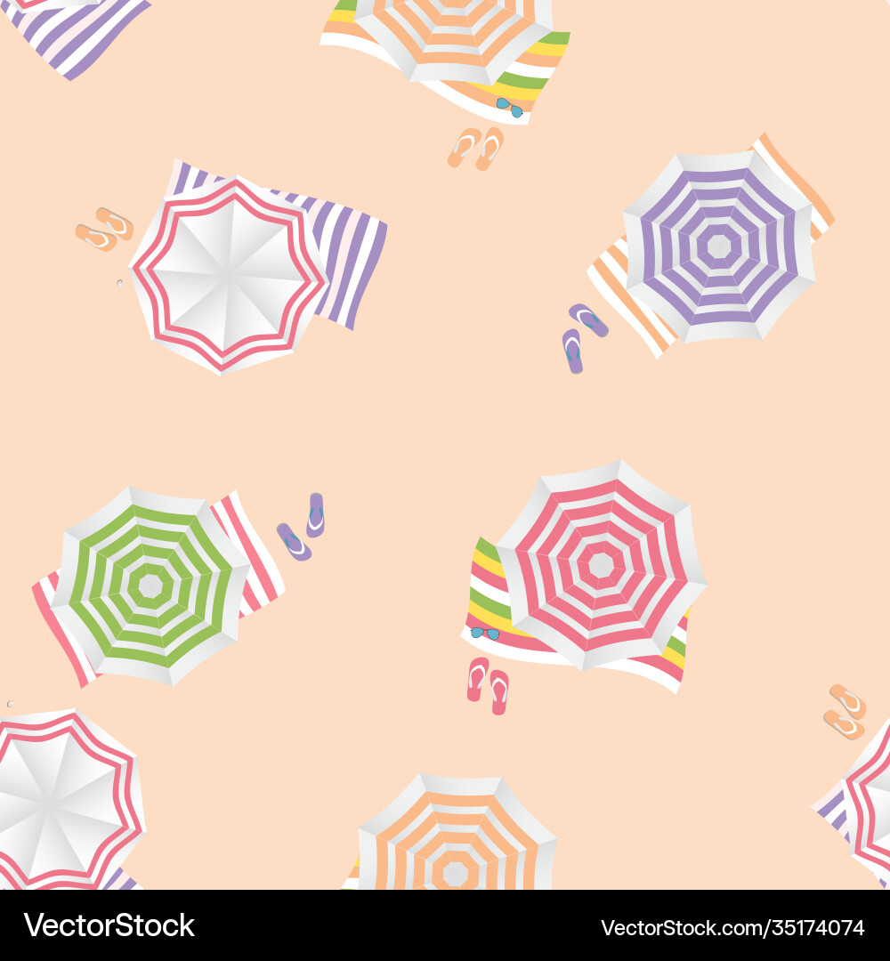 Beach umbrella seamless pattern background Vector Image