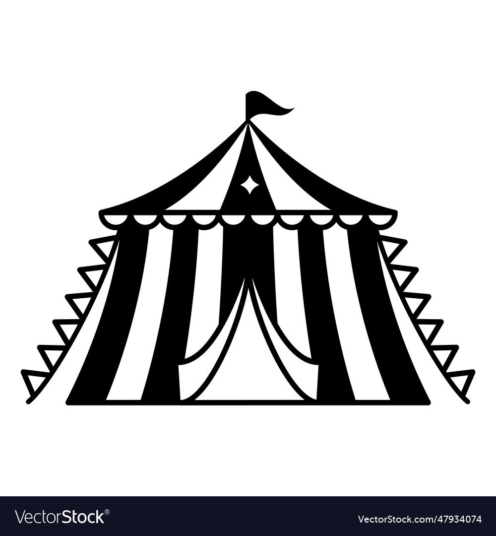 Carnival small tent monochrome Royalty Free Vector Image