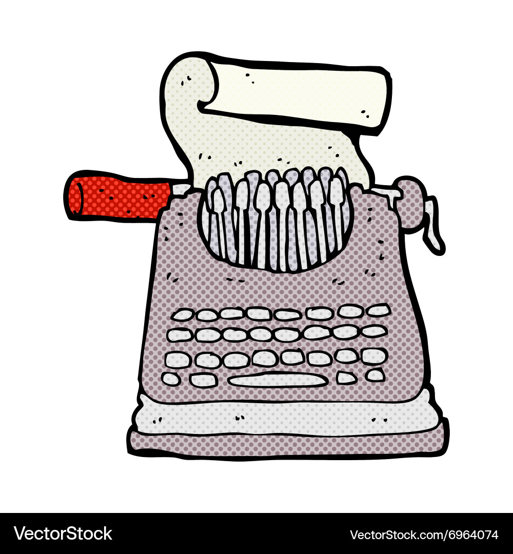 Comic Cartoon Typewriter Royalty Free Vector Image