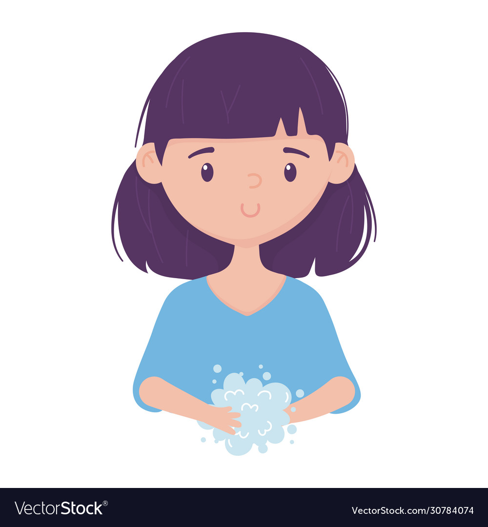 Girl Washing Hands Design Royalty Free Vector Image 1294