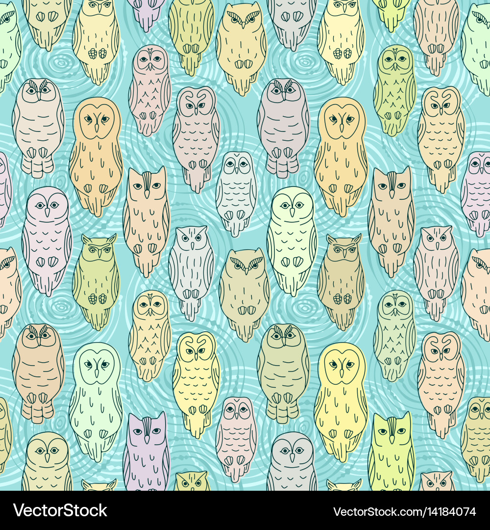 Owls seamless pattern Royalty Free Vector Image