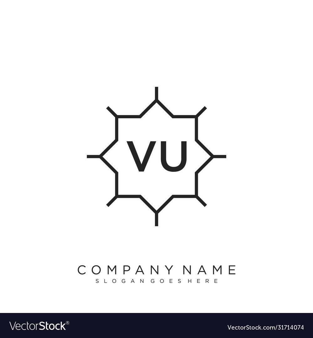 Vu initial handwriting logo design