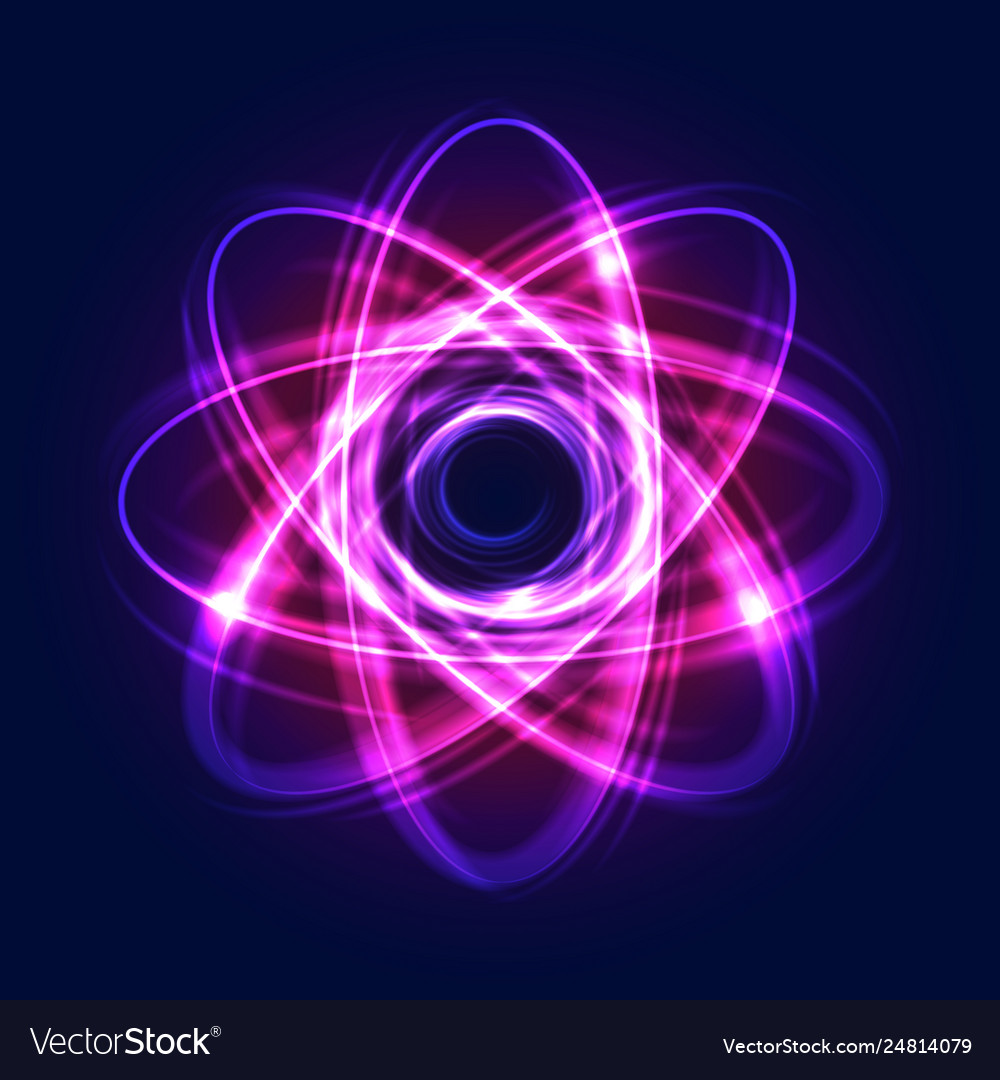 Abstract atom from particles light Royalty Free Vector Image