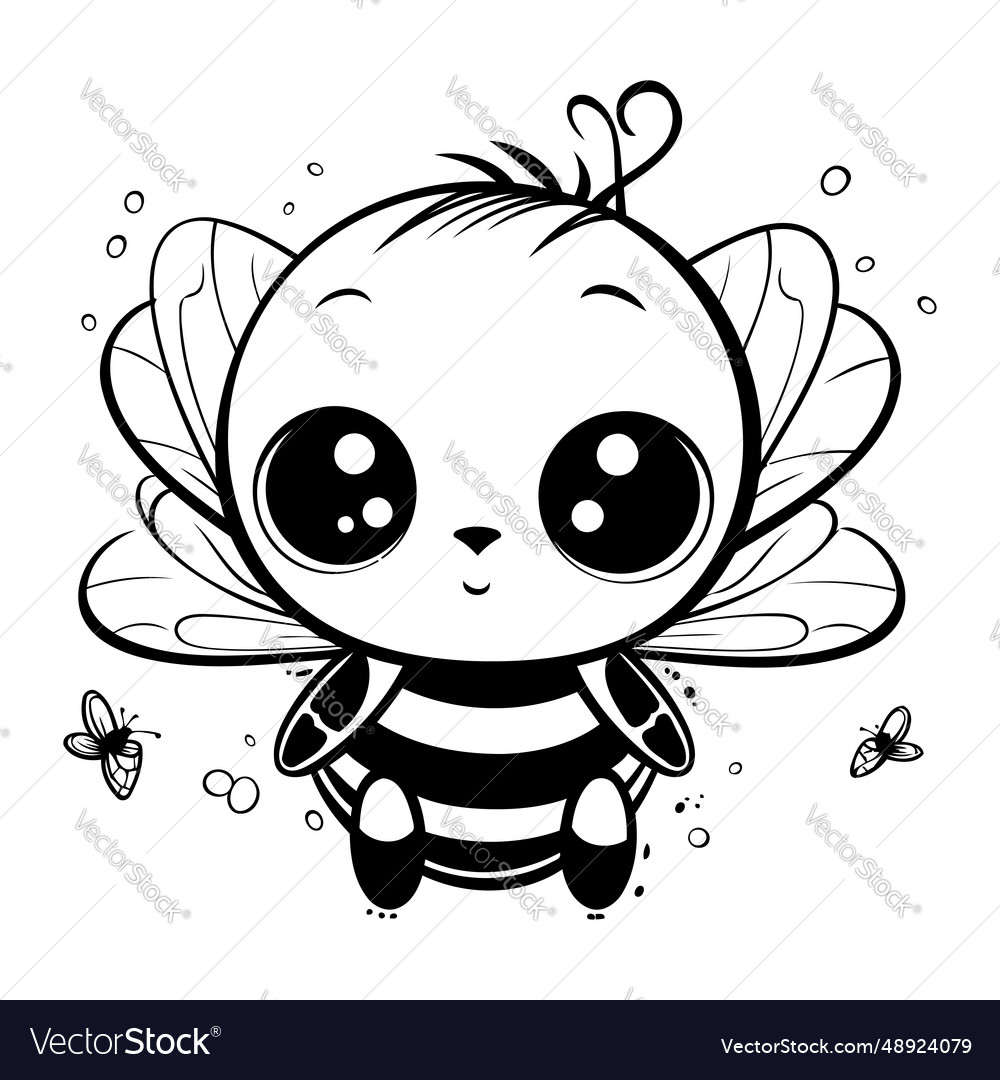 Cute little bee coloring book for children