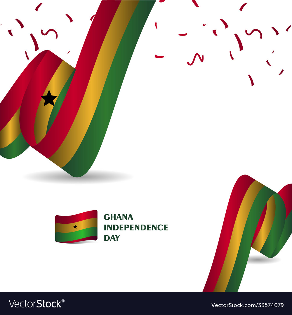 Ghana independence day template design Royalty Free Vector