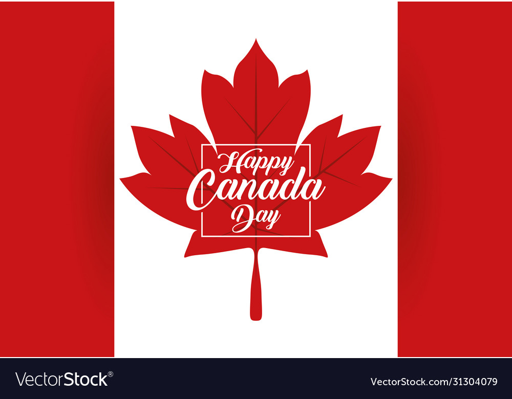 Happy canada day with flag Royalty Free Vector Image