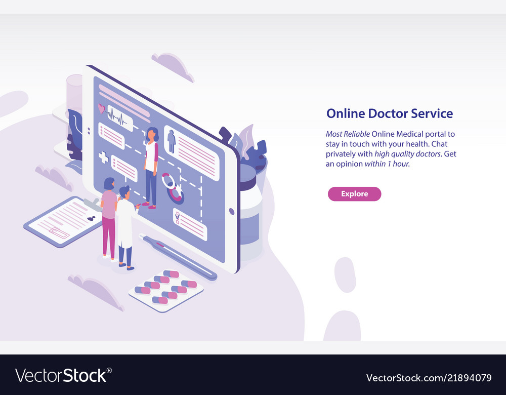Horizontal Web Banner Template With Patient And Vector Image