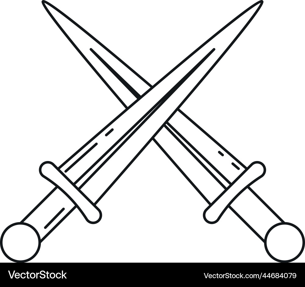 Isolated pair of dagger weapons medieval icon Vector Image