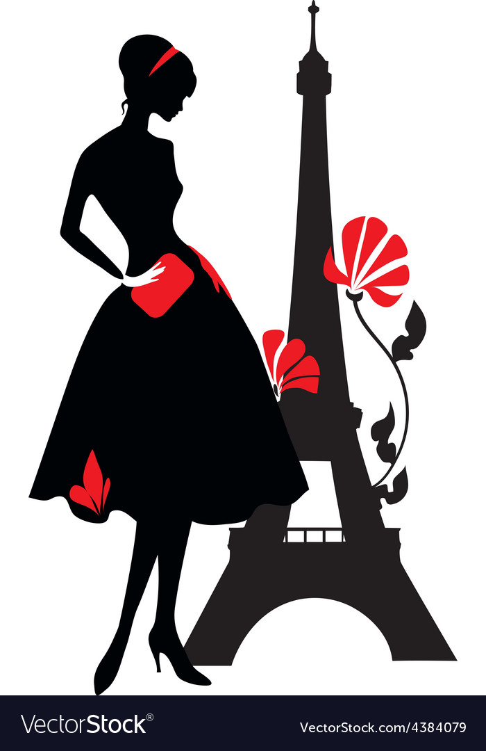 Retro woman silhouette Royalty Free Vector Image