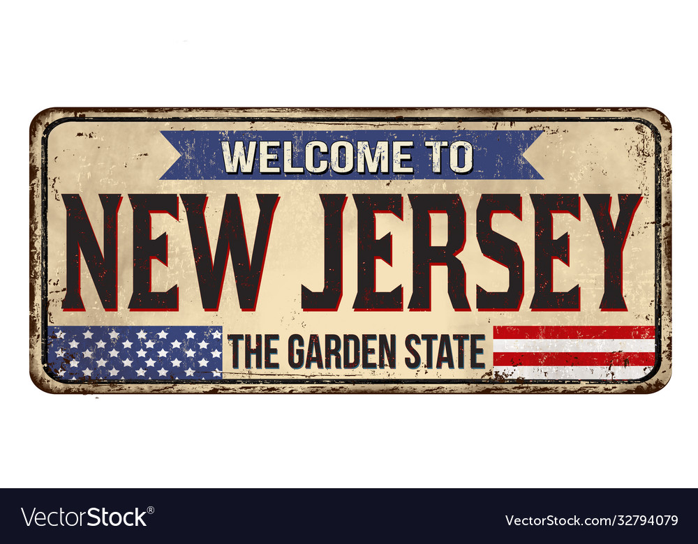 Welcome to New Jersey Vintage Look Funny Metal Sign or Matted Print for 11x14 Frame