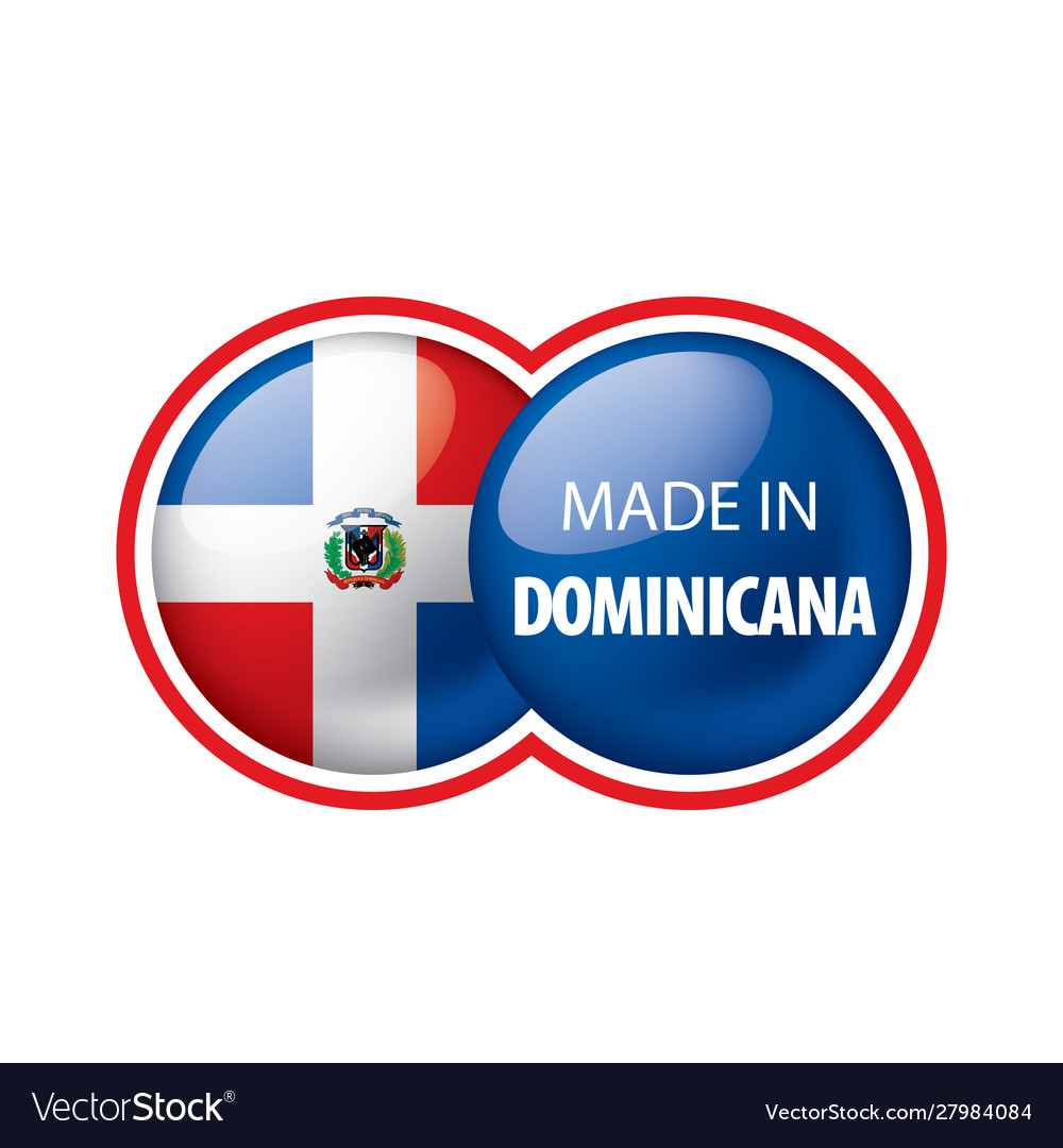 Dominicana flag on a white Royalty Free Vector Image