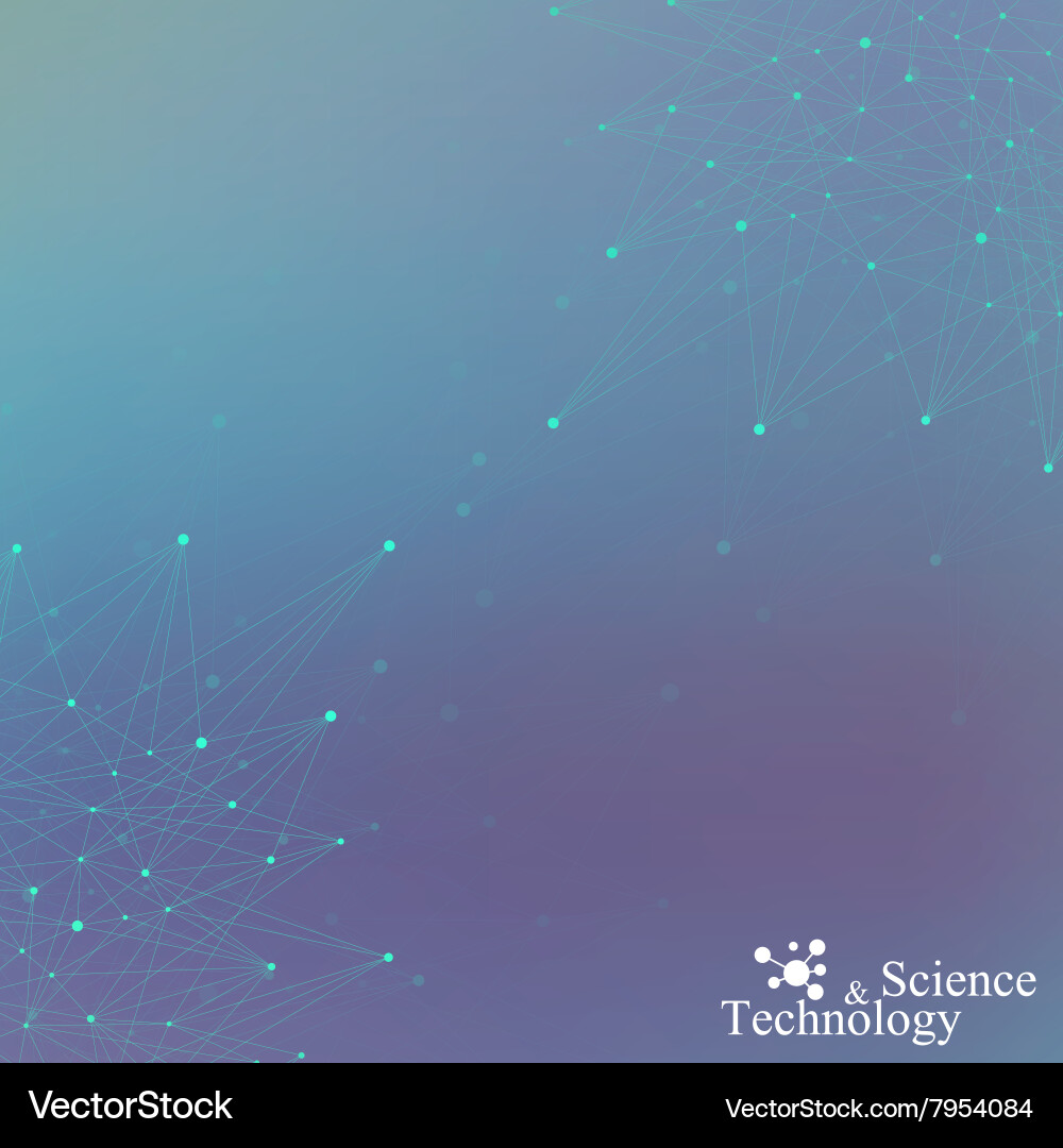 Geometric blue background molecule Royalty Free Vector Image
