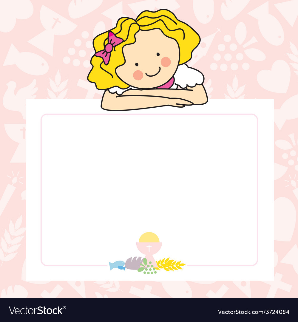 Girl first communion card