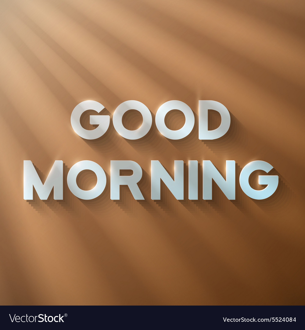 Good morning phrase on a wooden background Vector Image