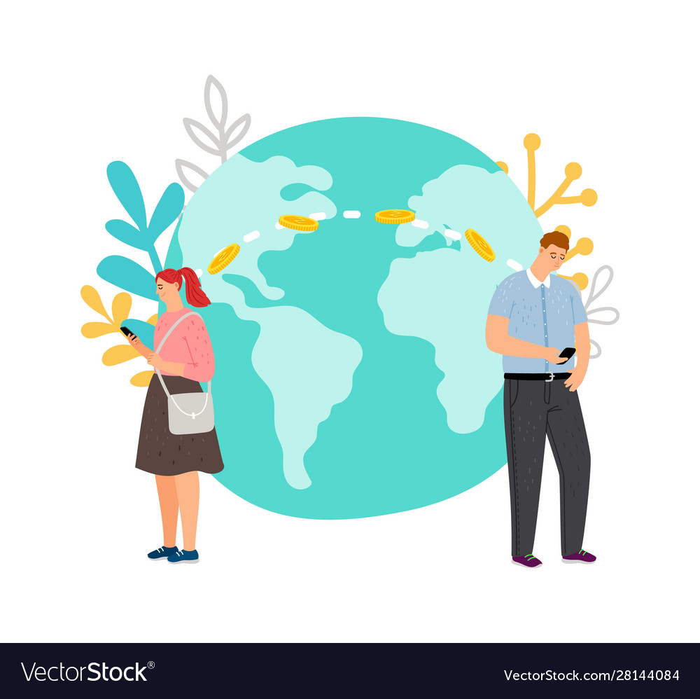 International money transfer Royalty Free Vector Image