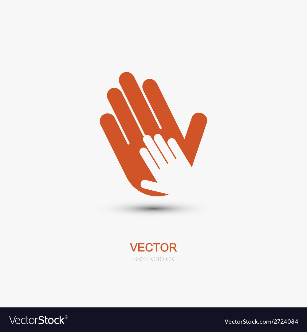 Modern hands icon on white background