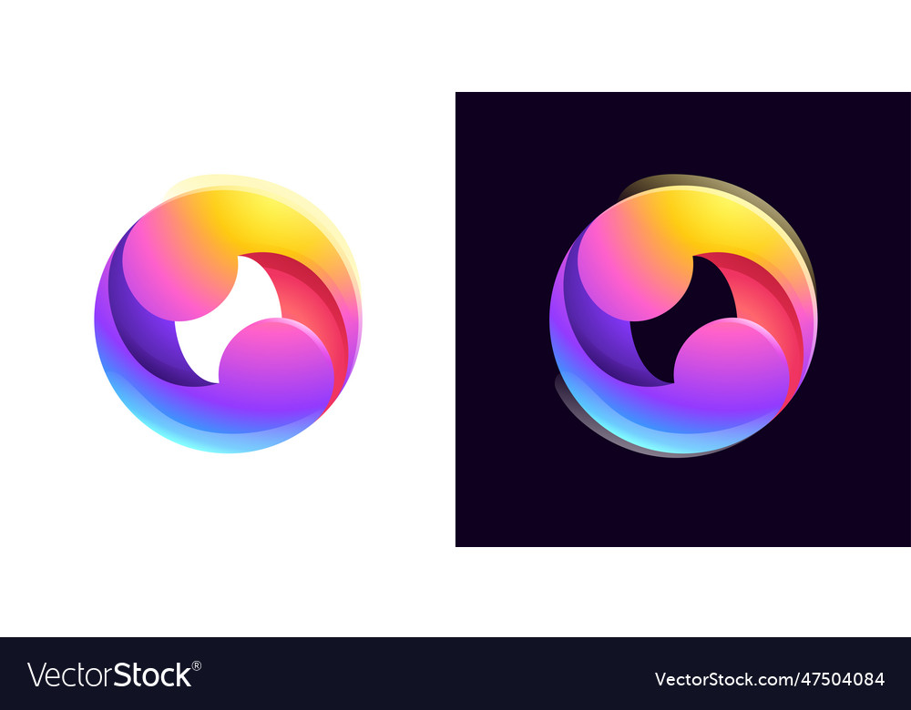 Multicolor fintech logo abstract gradient sphere Vector Image