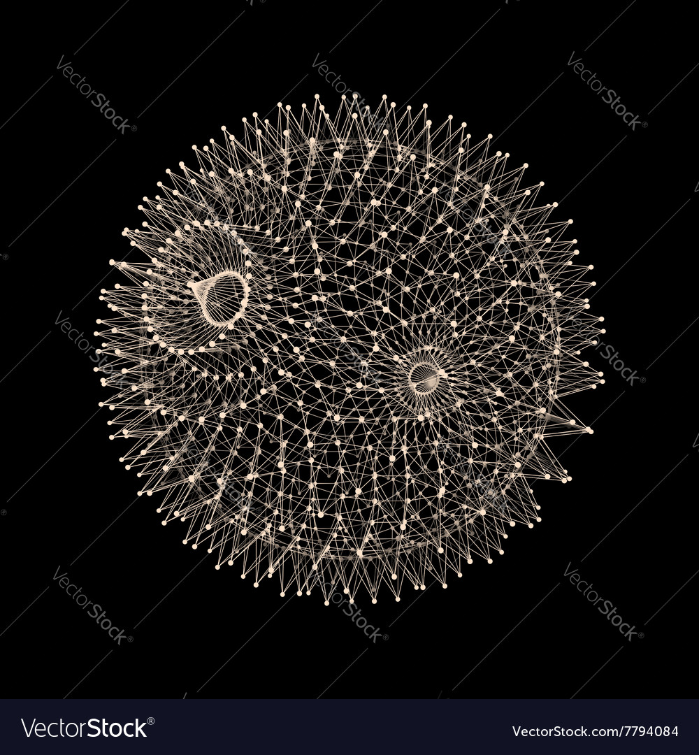 Sphere with connected lines and dots globe grid