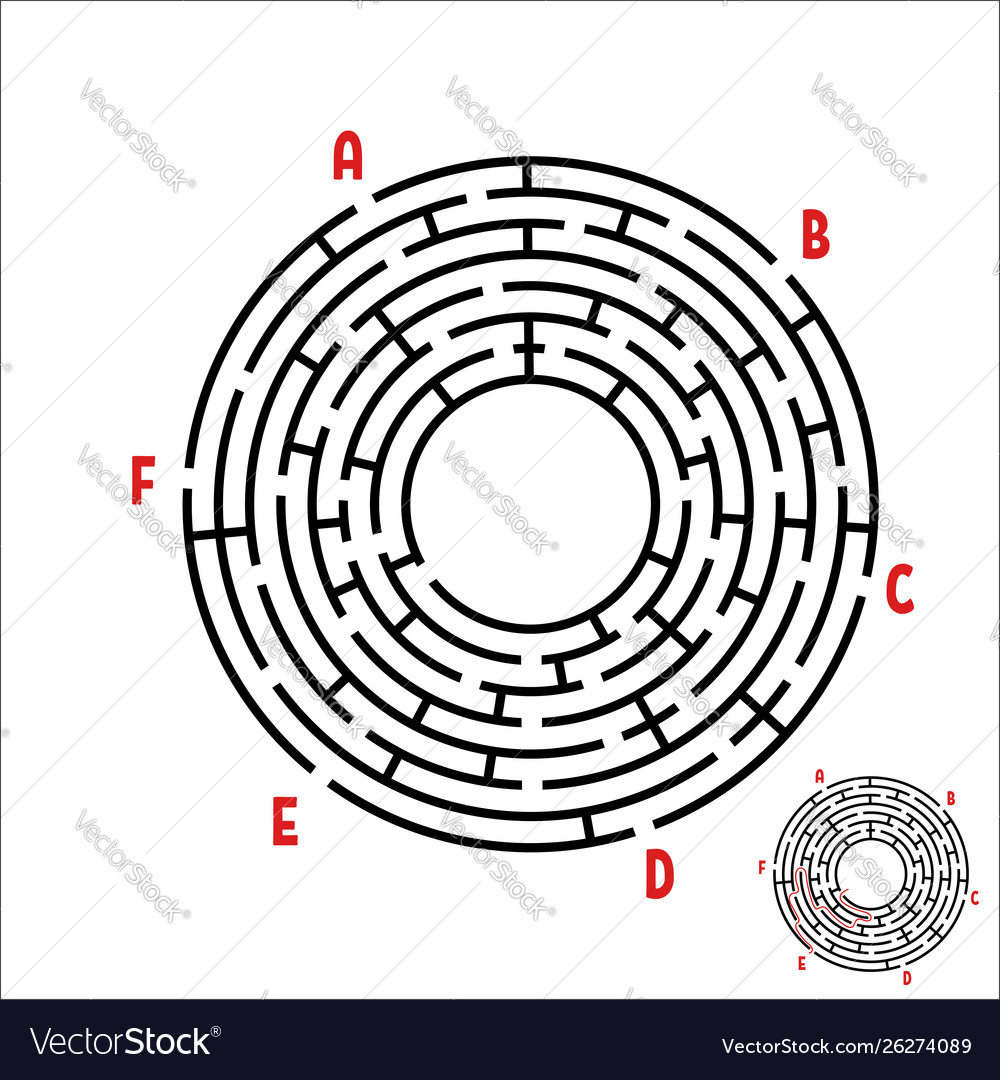 Black round maze game for kids children puzzle vector image