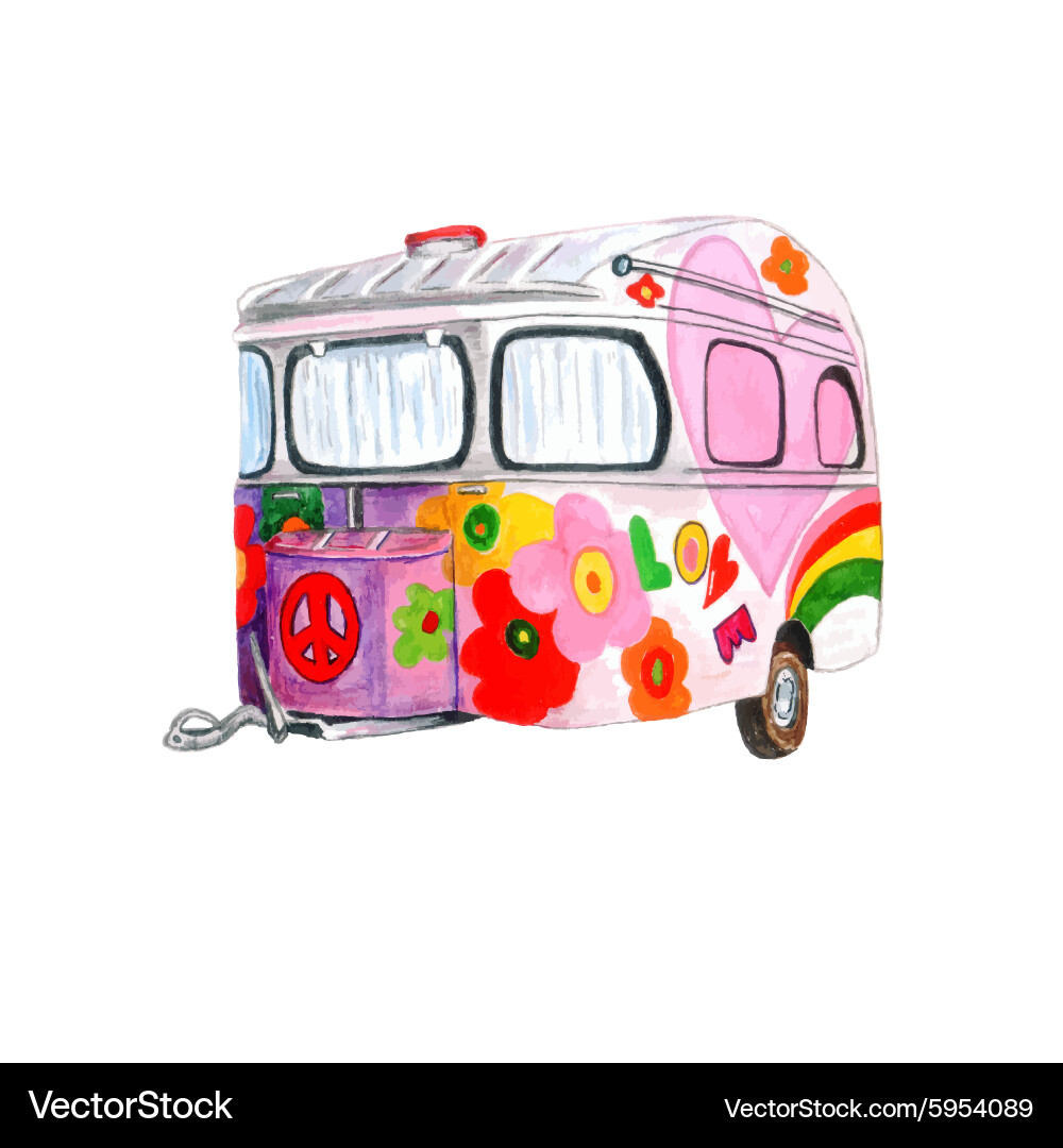 Camper Trailer Royalty Free Vector Image - VectorStock