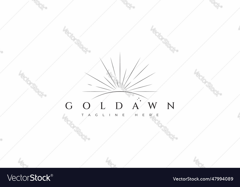 Gold dawn sun bright luxury logo