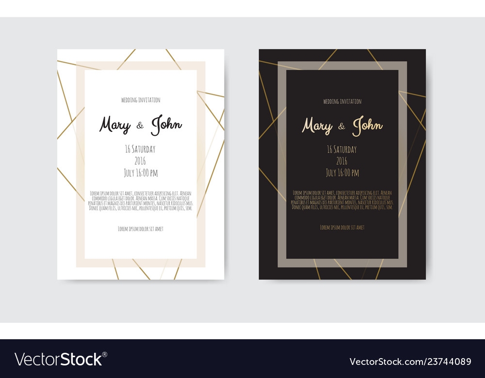 Gold vintage greeting card on a black background Vector Image