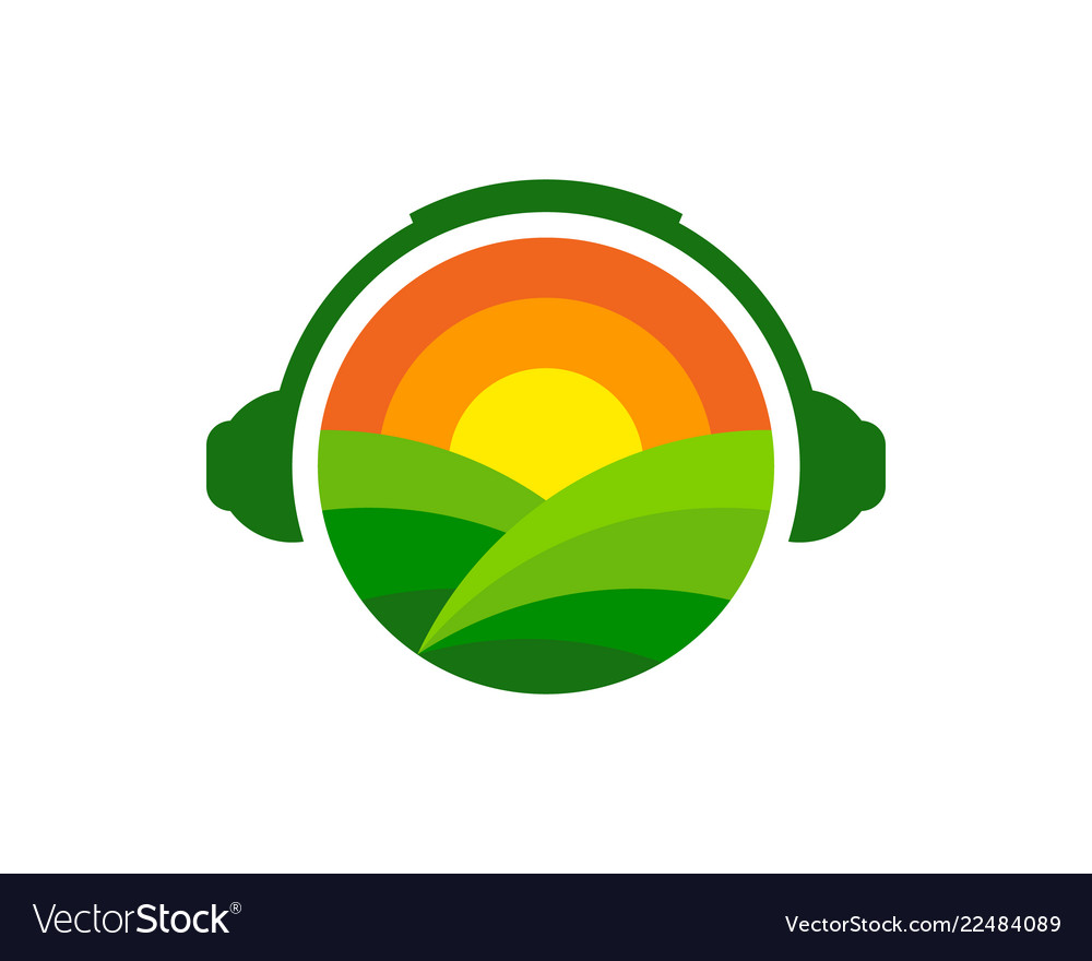 Headphone farm logo icon design