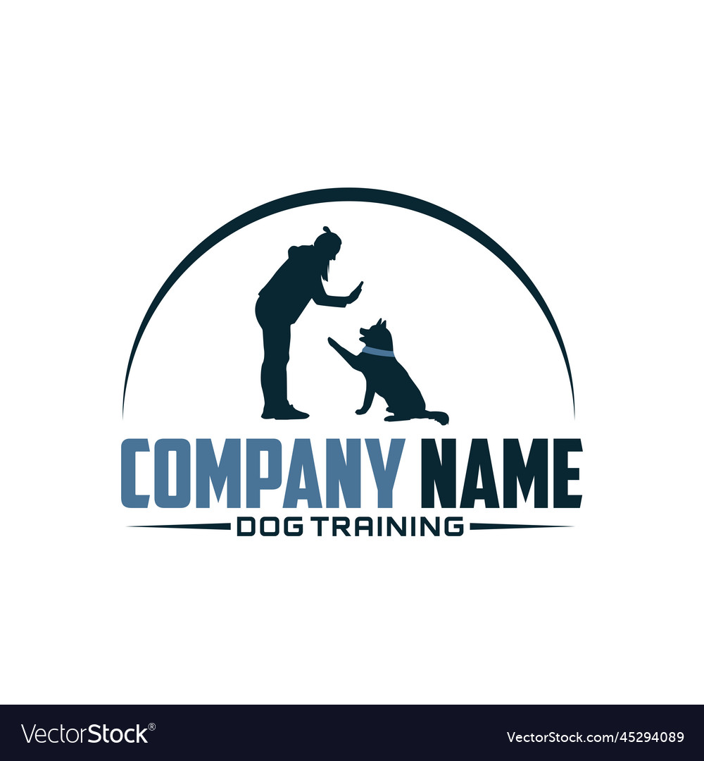 Human and dog silhouette design logo Royalty Free Vector