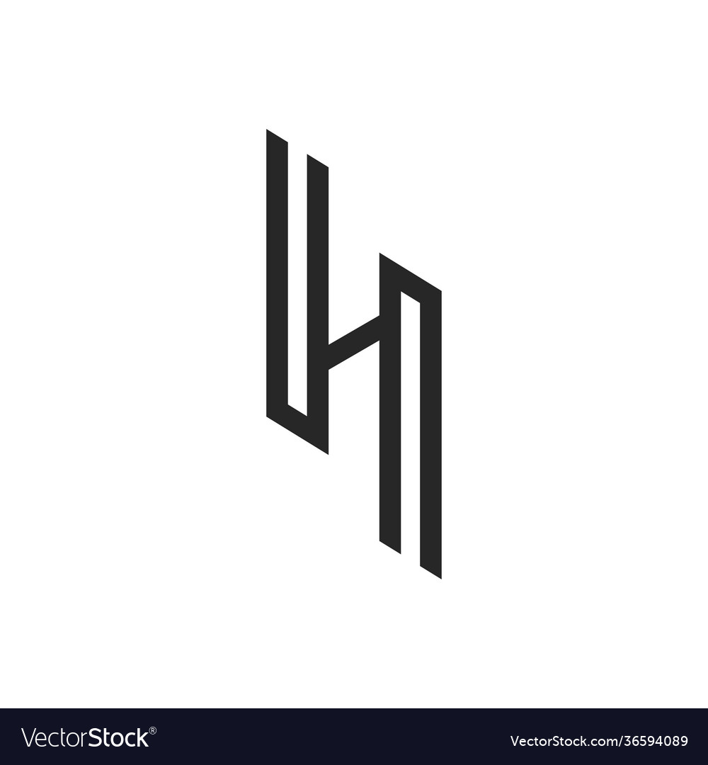 Initial letter nh logo or hn logo design Vector Image