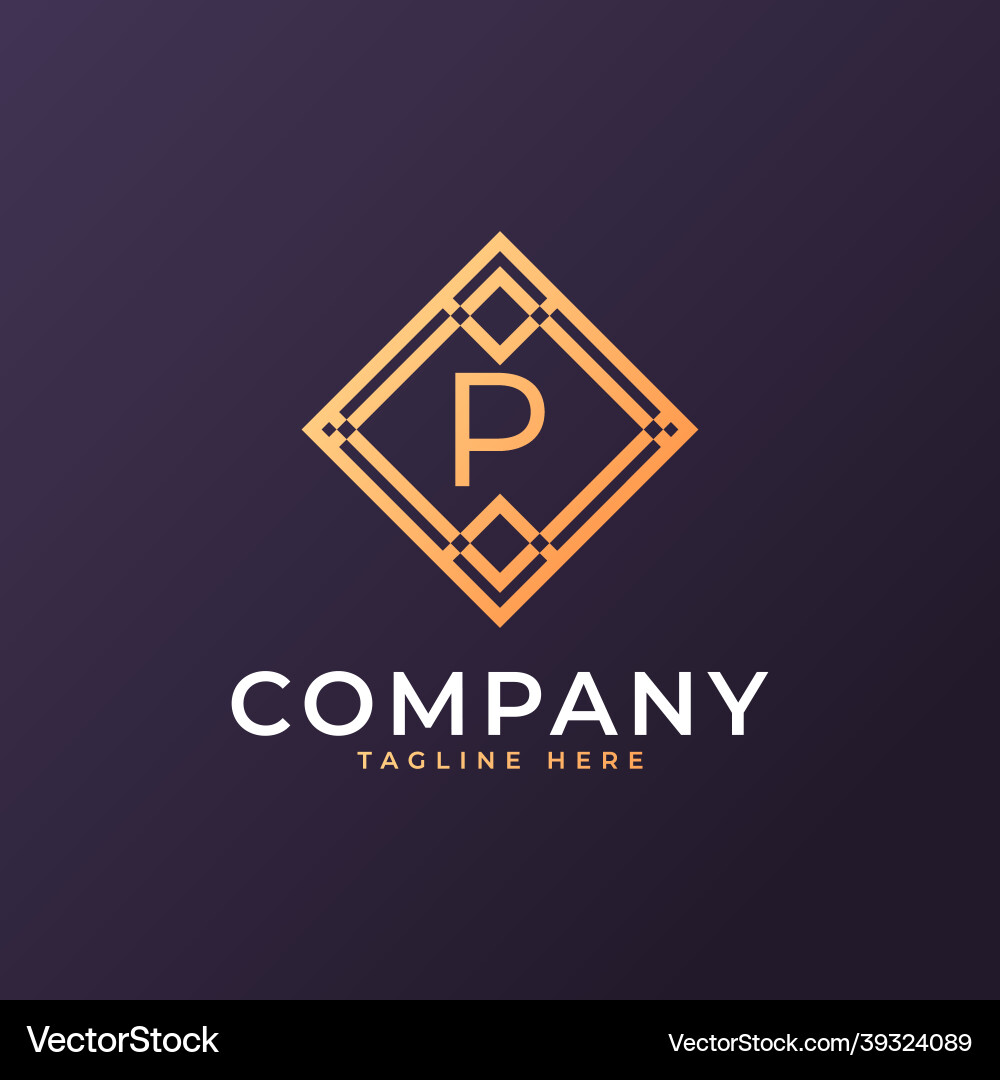 Law firm letter p logo design template element Vector Image