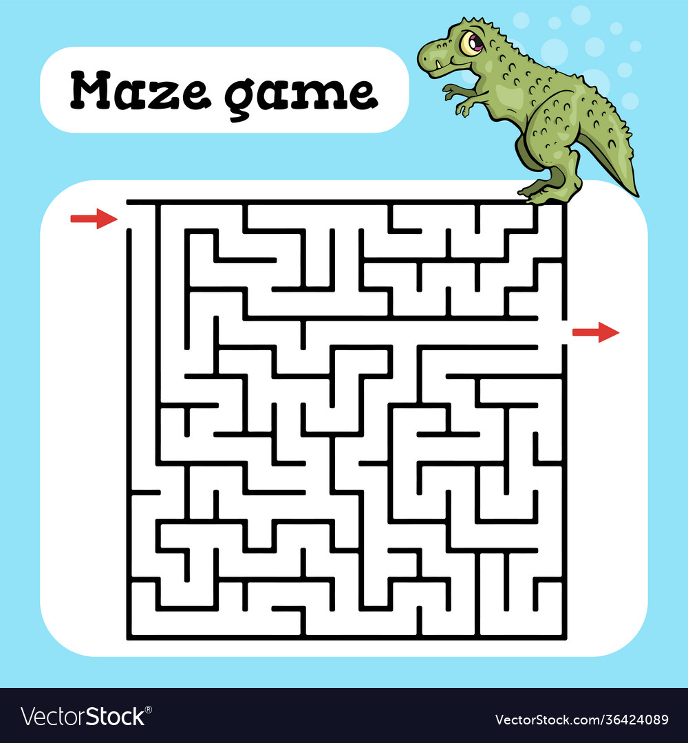 Maze game for children cute cartoon worksheet Vector Image