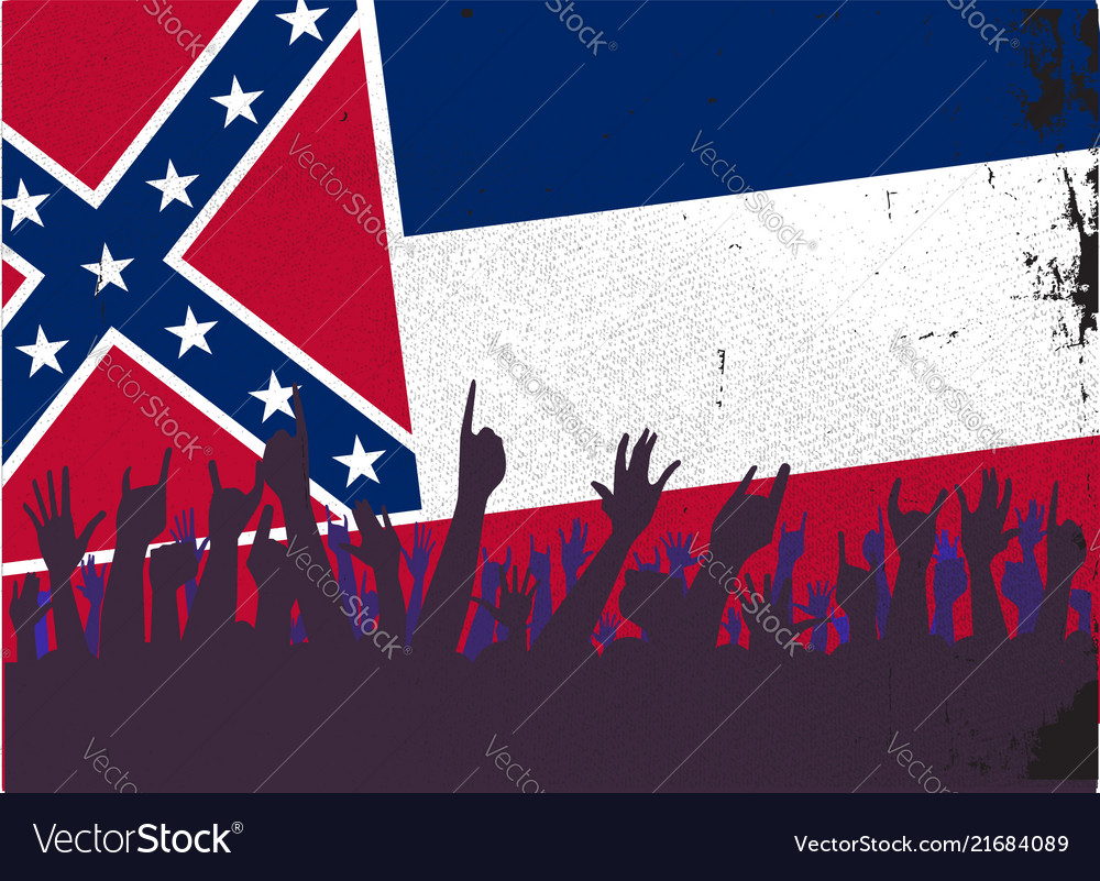 Mississippi state flag with audience