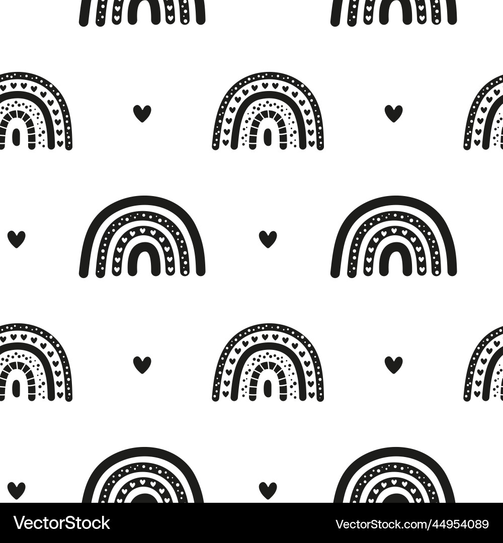 Seamless pattern with rainbows Royalty Free Vector Image