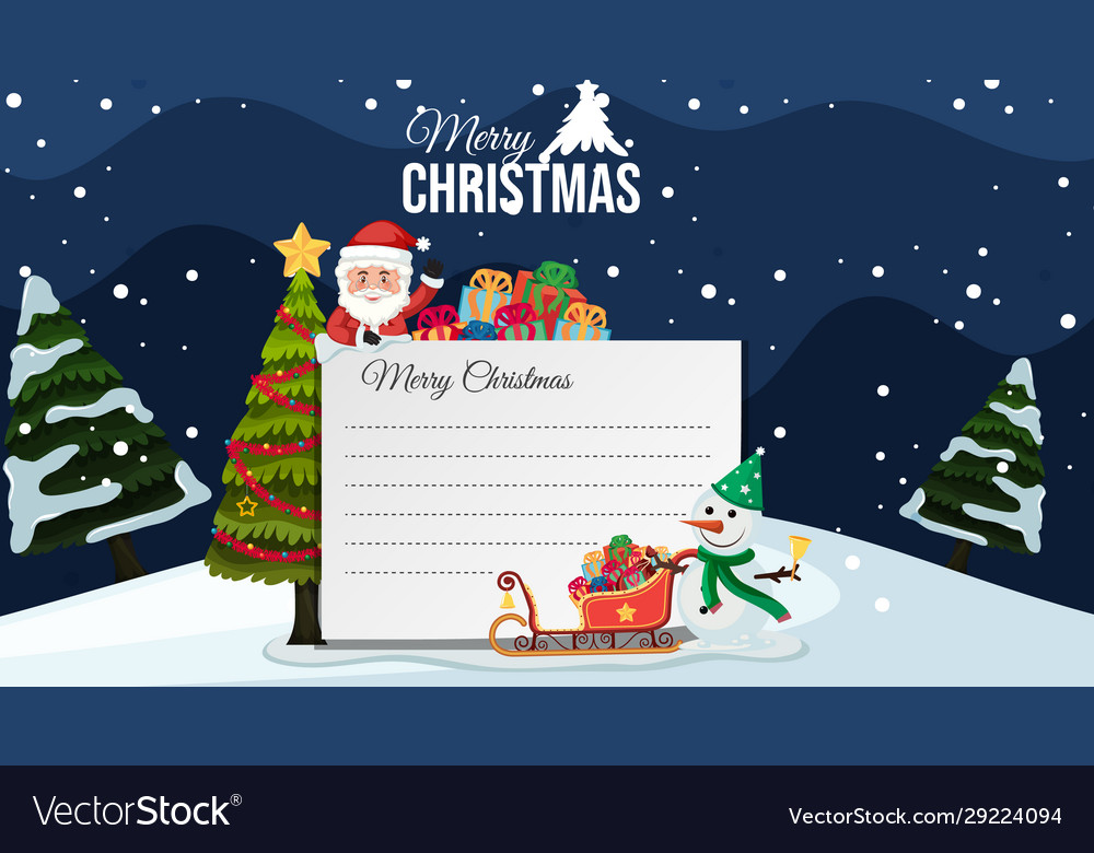 Border template with christmas theme background