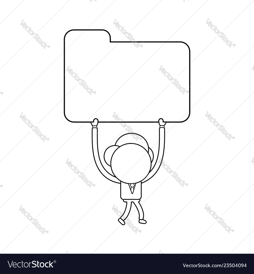 Businessman character walking and holding up Vector Image