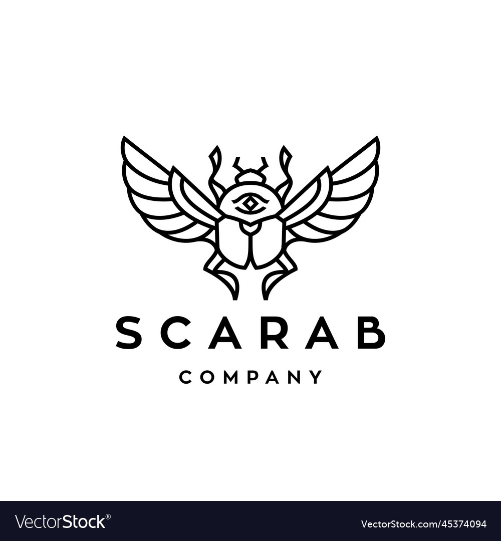 Drawing icon of egyptian scarab beetle Royalty Free Vector