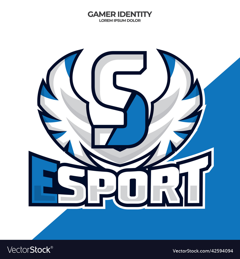 Eagle wing esport logo letter s design template