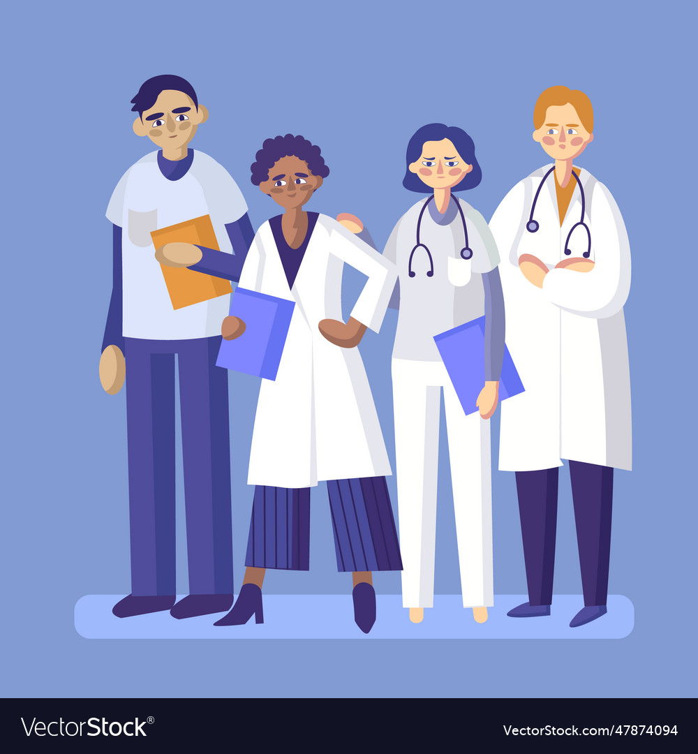 Group of qualified healthcare professionals in Vector Image