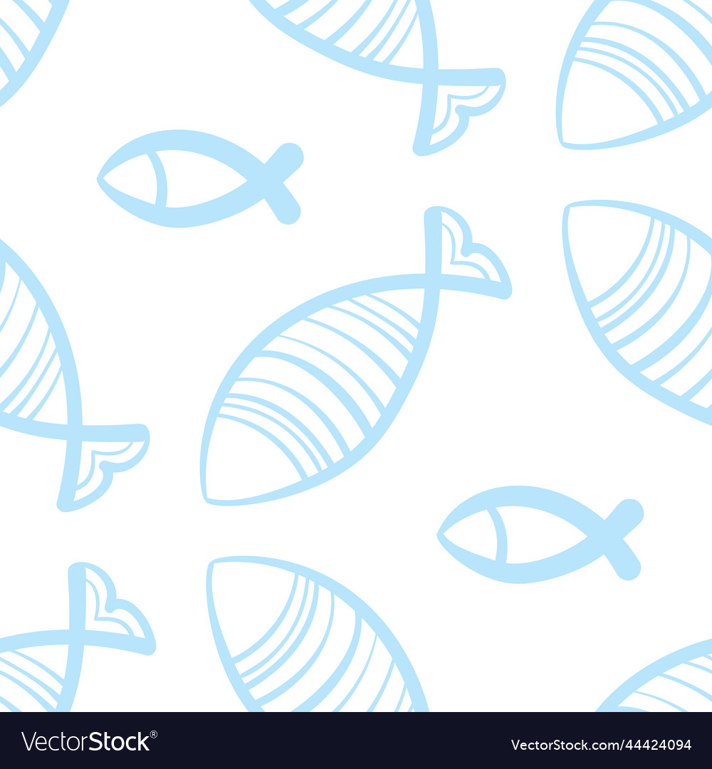 Hand drawn fishes pattern