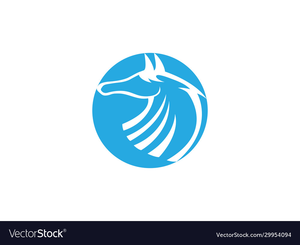 Horse head in circle steed or mare for logo