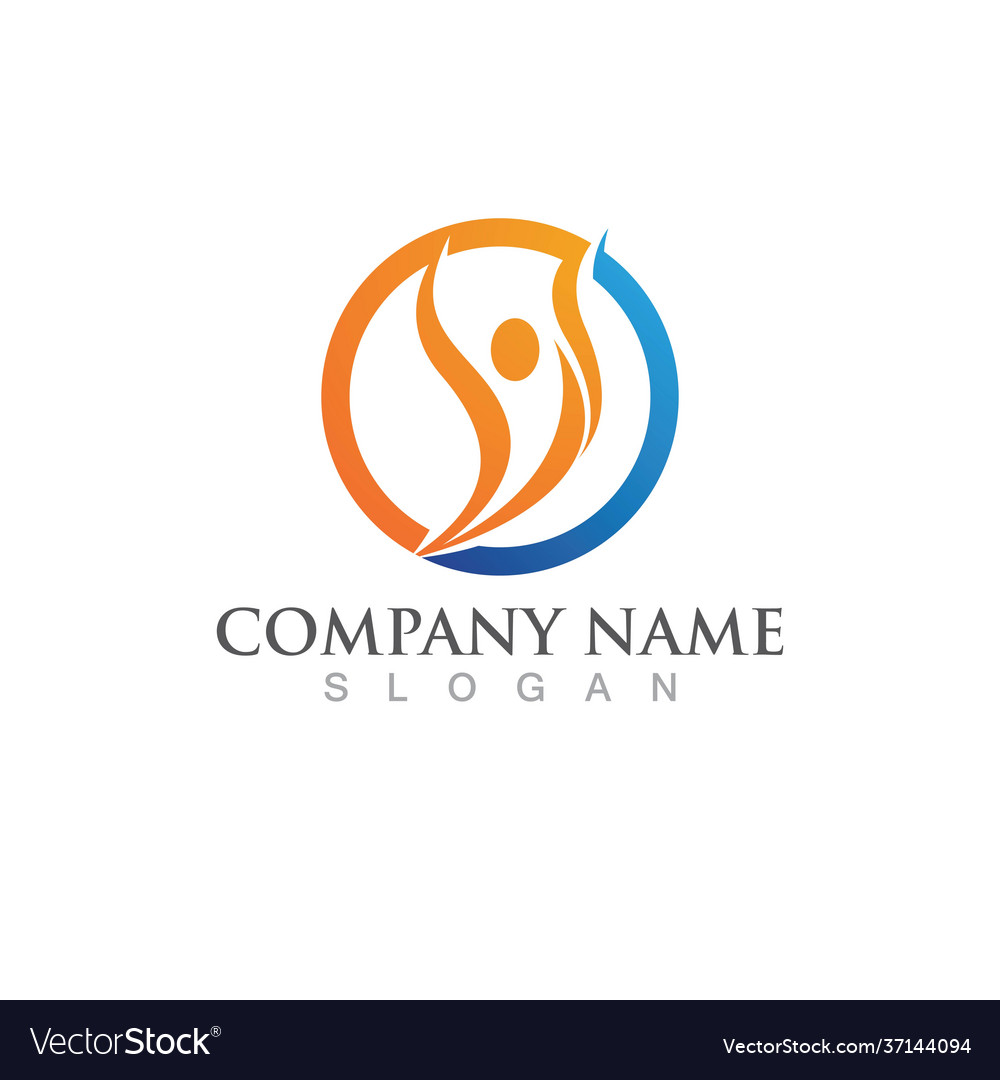 Human character logo sign Royalty Free Vector Image