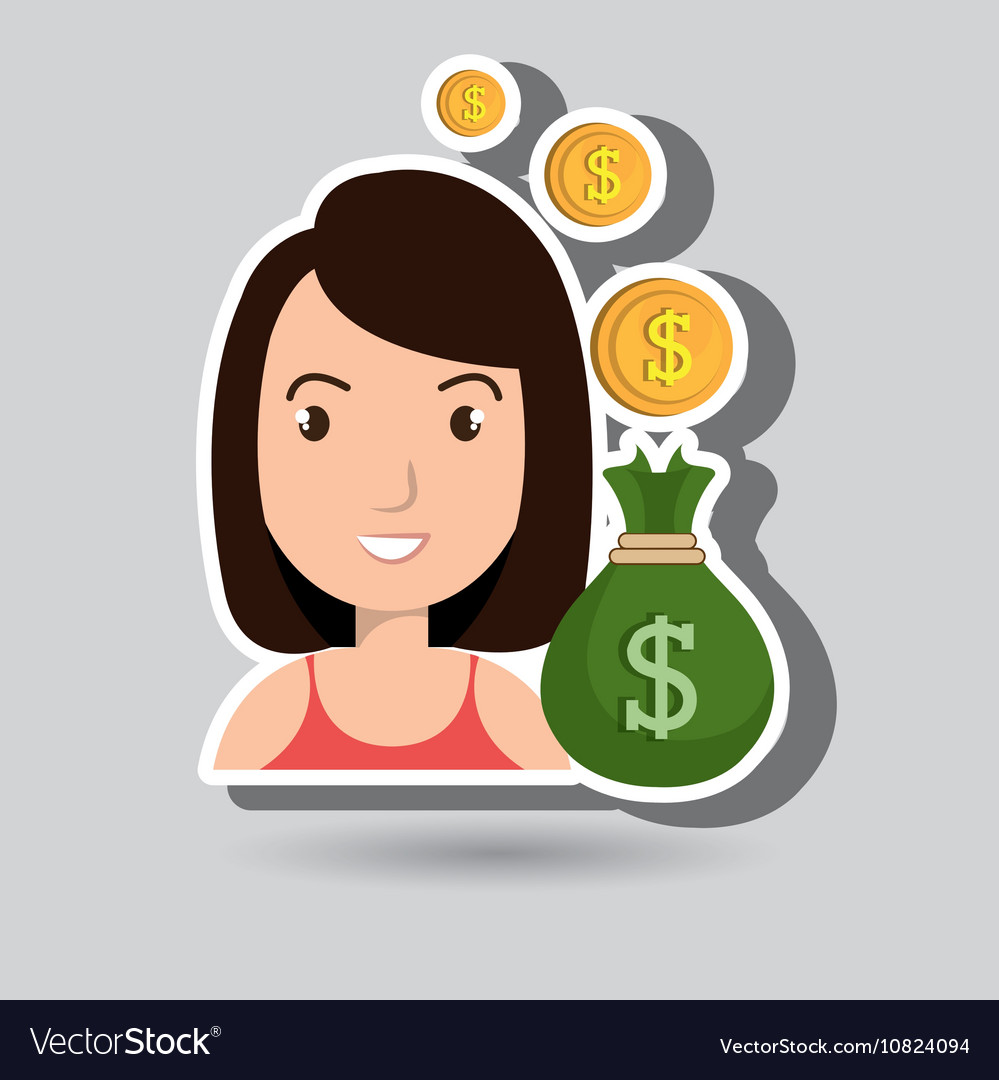 Woman bag money currency