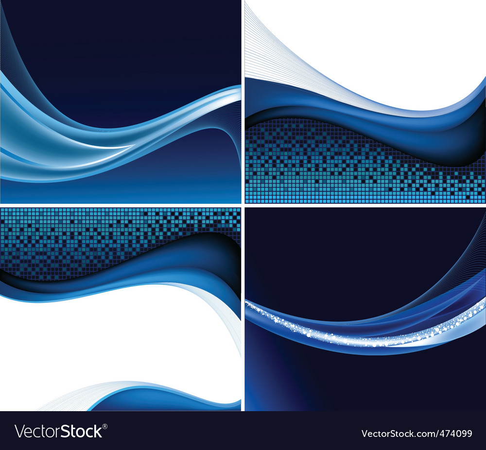 Abstract wave set Royalty Free Vector Image - VectorStock