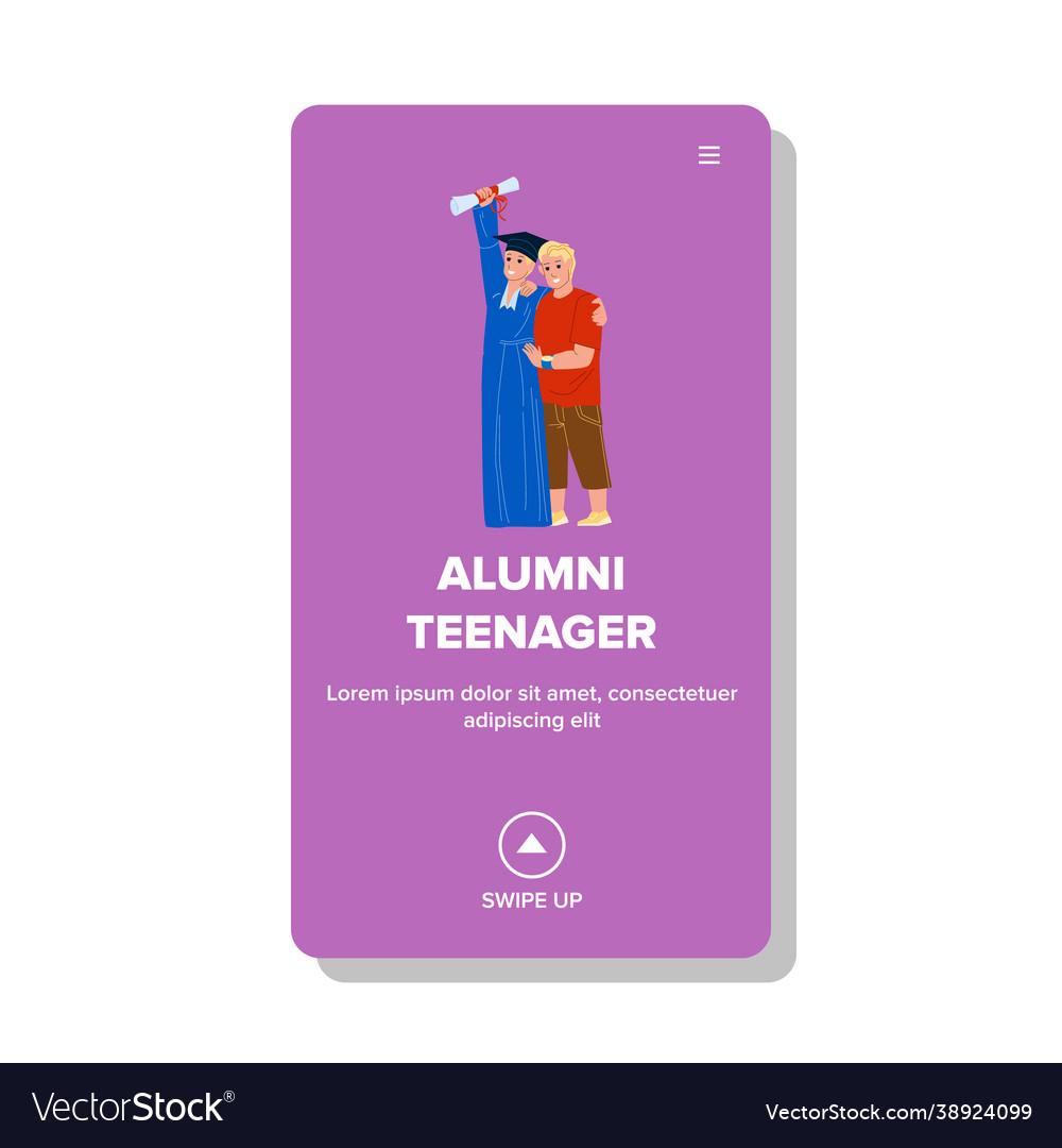 Alumni teenager boy celebrate graduation Vector Image