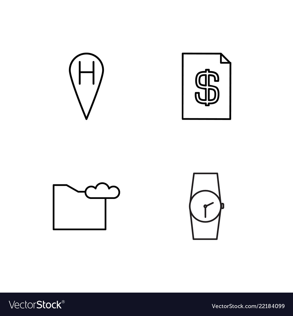 Business einfache umrissene Symbole Set