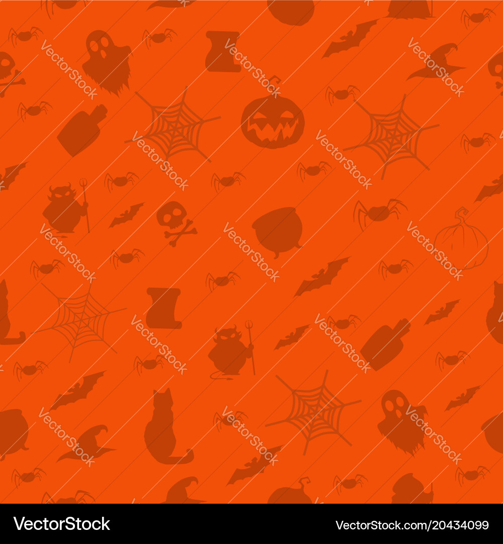 Halloween seamless pattern with items Royalty Free Vector