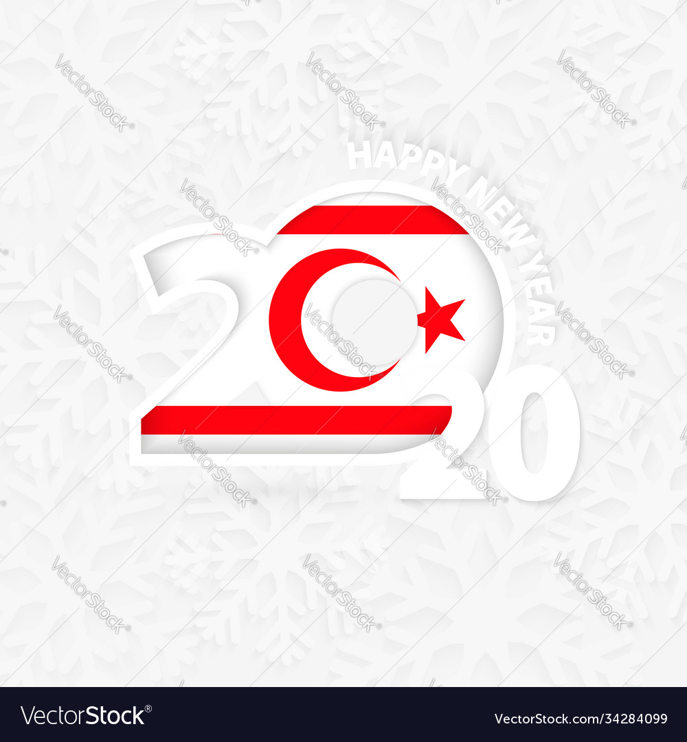 Happy new year 2020 with flag northern cyprus Vector Image